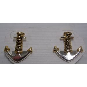 Two Tone Nautical Pierced Earrings